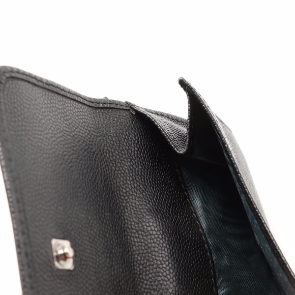 Salvatore Ferragamo Vara Bow Compact Wallet in Black Pebbled Leather - Picture 12 of 14